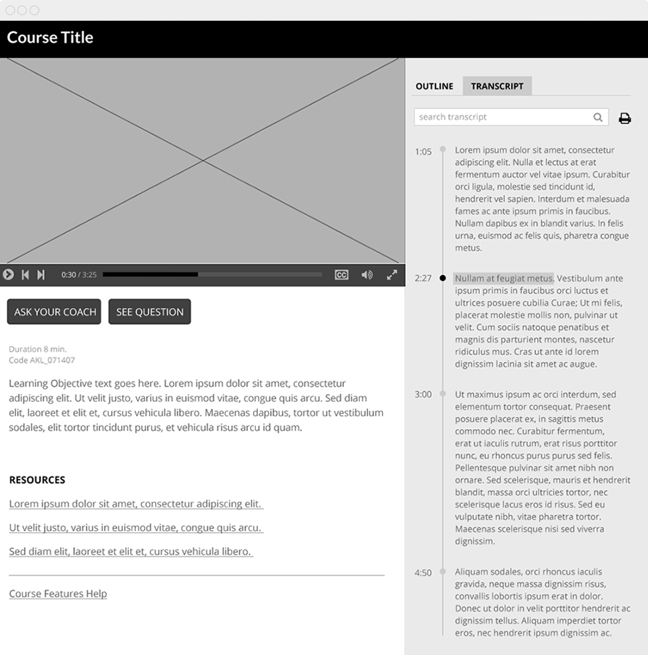 interactive video wireframe