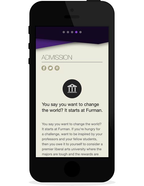 Furman Admission mobile